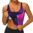 thumbnail image 3 of Pofeuu Neon Toy Cat Reflections Print Sports Bra for Women Sexy Vest Yoga Running Gym Fitness Crop Bras Tops-, 3 of 8