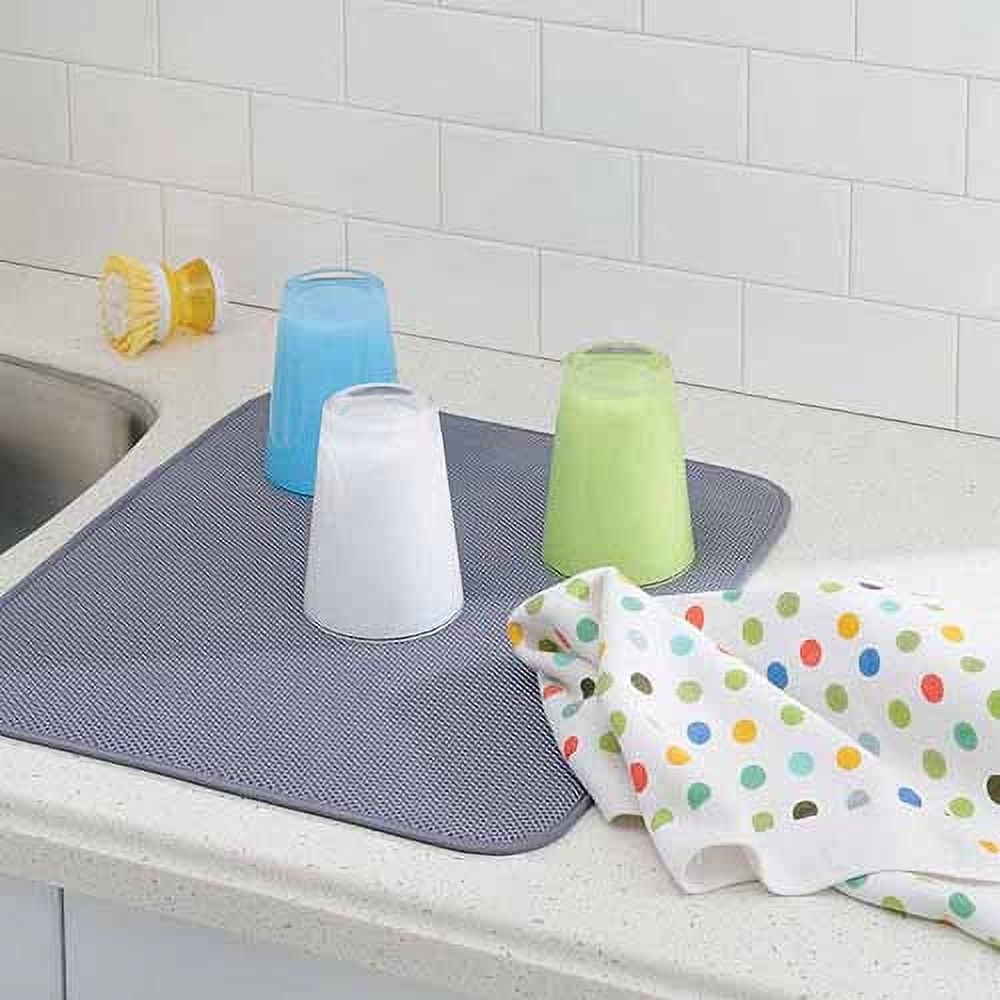 InterDesign iDry Kitchen Mat Solid, Large, Gray