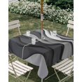 thumbnail image 2 of Black Grey Ombre Outdoor Tablecloth with Umbrella Hole, Abstract Grey Wave Texture Gradient Spillproof Waterproof Outdoor Table Cover, Patio Tablecloths for Party/Garden/Picnic, Square 60"x60", 2 of 9