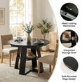 thumbnail image 3 of Miniyam Extendable Round Dining Table for 4–8 People, 43.3” to 59” Retractable Kitchen Table with Storage Shelf, Farmhouse Dining Table, Black, 3 of 7