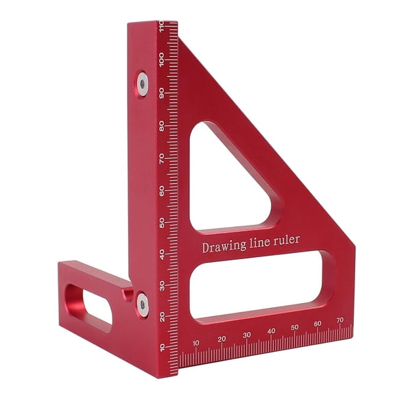 3D Multi-Angle Measuring Ruler,45/90 Degree Aluminum Alloy Woodworking Square Protractor,Drawing Line Ruler, Miter Triangle Ruler High Precision Layout Measuring Tool