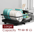 thumbnail image 5 of Sakugi Dish Drying Rack, Compact Dish Racks with Cutlery Holder for Kitchen Counter, 14''L x 12''W x 5''H , Black, 5 of 7