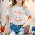 thumbnail image 2 of Easter Shirts for Toddler Girls Crew Neck Short Sleeve T-Shirt Loose Cartoon Rabbit Happy Easter Tee for Boys & Girls 6-7 Years,White, 2 of 4
