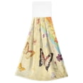 thumbnail image 2 of 2 Bathroom Towels Kitchen Towels 18.2x14In Velcro Hand Wipes Dish Cloths & Dish Towels Washroom Towels Face Towel Hand Wipes Beautiful Pale Yellow Butterfly, 2 of 7