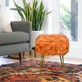 thumbnail image 3 of Home Soft Things Fox Faux Fur Pouf Stool Ottoman - Burnt Orange - 17x17x17", 3 of 7