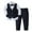 Black, variant on Toddler Boys 3-Piece Dress Suit Set(1-8Y), Long Sleeve Turn-Down Collar Shirt Vest Bowtie Formal Pants Outfit For School Wedding Party Wine 1-2Years