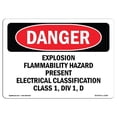 thumbnail image 1 of SignMission OS-DS-A-1824-L-2356 18 x 24 in. OSHA Danger Sign - Explosion Flammability Hazard Present Electrical, 1 of 1
