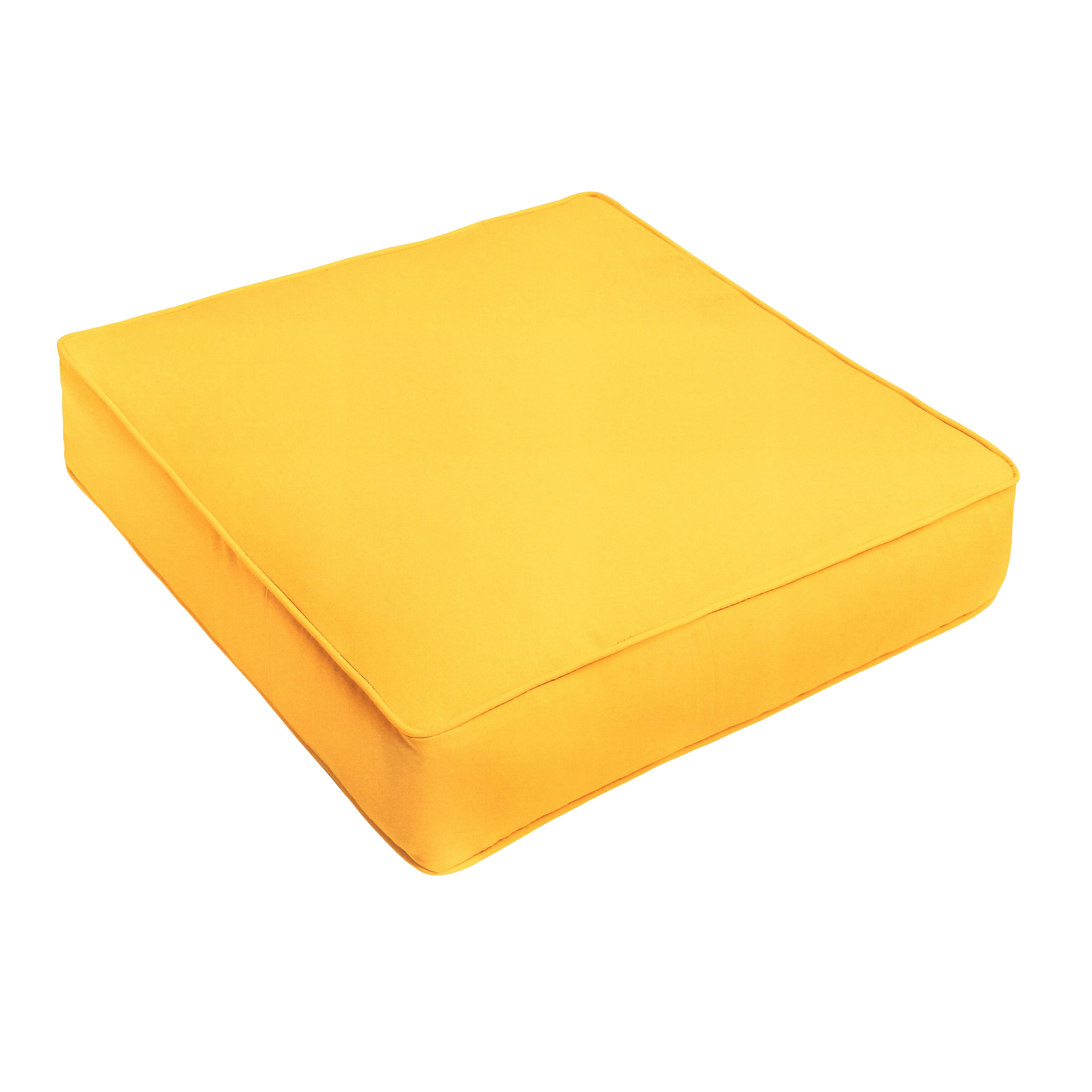 Outdoor Bench Cushion Sunbrella Canvas Sunflower Yellow Fabric 3" Thick Foam 