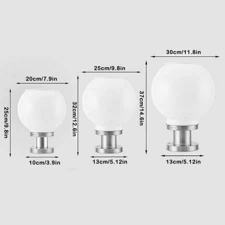

Alextreme Solar Powered Round Ball Lamp Waterproof Solar Powered Body Induction Lamp for Outdoor Garden Backyard(White Light 25cm)
