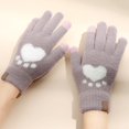 thumbnail image 4 of GHSOHS Gloves Winter Gloves for Women Men Double Fleece Jacquard Touchscreen Gloves Elastic Warm Knit Wool Texting Finger Gloves Cold Weather Mittens Rubber Gloves Purple Finger Gloves Mittens, 4 of 4