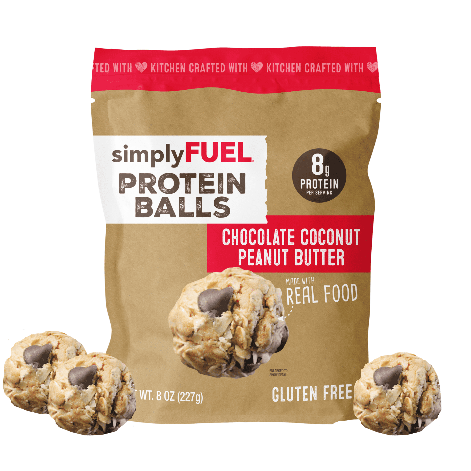 simplyFUEL Protein Balls Chocolate Coconut Peanut Butter 8oz