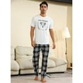 thumbnail image 3 of Men Plaid Print Elastic Waist Sleep Pants, 3 of 4
