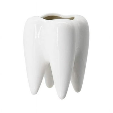 Cute Tooth Shaped Ceramic Succulent Cactus Flower Pot Home Furnishings` D6H9
