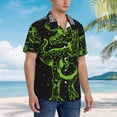 thumbnail image 2 of Lsque DINOSAUR IN SPACE pattern Hawaiian Shirt for Men, Unisex Summer Beach Casual Short Sleeve Button Down Shirts-Large, 2 of 9