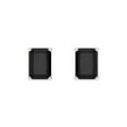 thumbnail image 3 of 1.32 Ct Emerald Cut Studs Black Natural Onyx 18K White Solid Solid Gold Everyday Dainty Earrings Screw Back, 3 of 7
