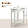 thumbnail image 3 of Gymax 2 PCS 2-Tier End Table Irregular Narrow Sofa Side Nightstand w/ Storage Shelf White, 3 of 9