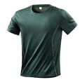 thumbnail image 5 of Blmnix Workout Shirts T shirts for Men Cotton T Shirts Pullover T-Shirt Short Sleeve Green Crew Neck Cotton Shirts for Men,M, 5 of 8