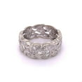 thumbnail image 2 of Art Deco Openwork Filigree Eternity Diamond Ring, 2.0 Ct Simulated Diamond, Luxurious Party Wear Diamond Band Ring, 925 Sterling Silver, Anniversary Band For Wife, 2 of 3