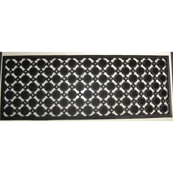 Imports Decor Inc Black Rectangular Skid Free Rubber Pin Mat 47" x 18"