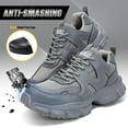 thumbnail image 6 of Steel Toe Shoes for Women Men Wide Non Slip Composite Work Sneakers Indestructible Comfortable Safety Shoes Lightweight Breathable Construction Sneakers Puncture Proof Ergonomic Design Gray, 6 of 6