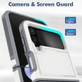 thumbnail image 5 of ELEHOLD for Samsung Galaxy Z Flip 4 Rugged Case, Armor Hard PC Soft TPU Hybrid Anti-Drop Camera Lens Protection Shockproof Glossy Non-Slip Slim Fit Case for Z Flip4 6.7 inch,White, 5 of 5