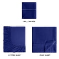thumbnail image 3 of MyOwn Twin Sheet Set - Cotton Rich Twin Bedding Sets, 3 Piece Deep Pocket Twin Sheet - Ultra Soft, Wrinkle Resistant, Quick Dry, Easy Care Twin Sheets - Navy Blue, 3 of 5