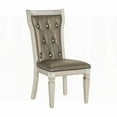 thumbnail image 3 of Glamorous 2-Piece Side Chairs Set - Acrylic Crystal Tufted Back, Champagne Finish, Wood Frame Dining Furniture, 3 of 9