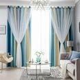 thumbnail image 5 of Star Curtains for Kids Double Layer Blackout Curtains Grommets Top Star Cutout Ombre Rainbow Curtains Sheer for Living Room Girls Bedroom 1 Panels in 39 x 51 inch, Pink, 5 of 5
