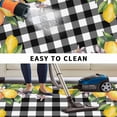 thumbnail image 5 of Lemon Outdoor Rug for Patio/Deck/Porch, Non-Slip Large Area Rug 3 x 5 Ft, Black Plaid Check Yellow Fruit Flower Floral Indoor Outdoor Rugs Washable Area Rugs, Reversible Camping Rug Carpet Runner, 5 of 8
