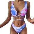 thumbnail image 1 of Elegante traje de baño cómodo para mujer Bikini Tie-dye Impreso Vendaje Split Traje de baño OAVQHLG3B Store lin121212, 1 of 3