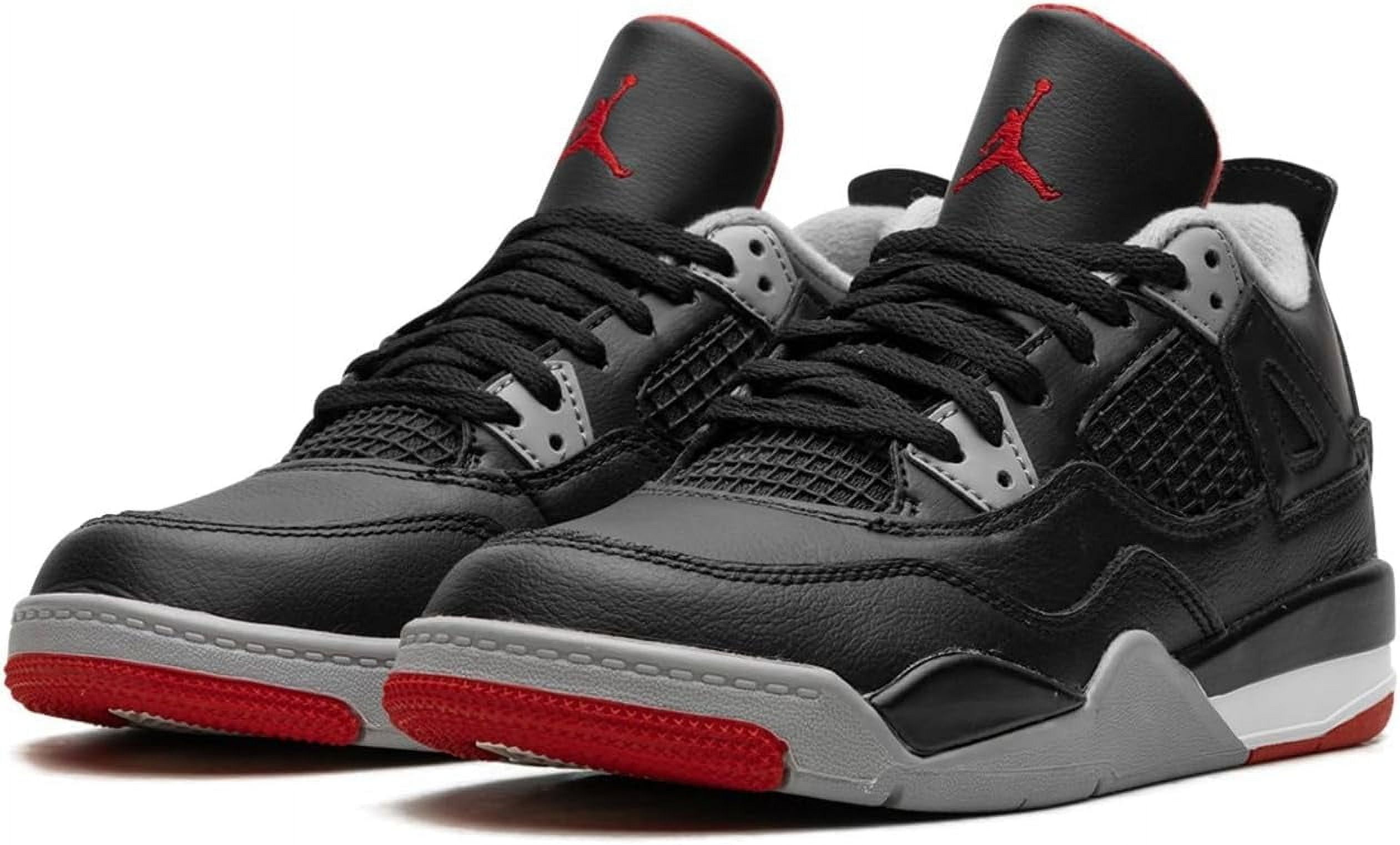 Little Kid's Jordan 4 Retro Black/Fire Red-Cement Grey