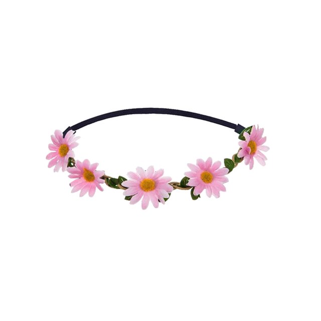 Jumpingount Diadema de flores 70s trajes para mujeres Hippie disfraz elástico bohemio dama de honor fiesta decoraciones boda suministros playa rosa Type3 NO3 Jumpingount AP008967-08B