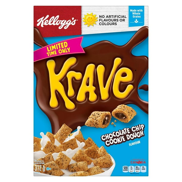 Krave® Chocolate Chip Cookie Dough Flavoured Cereal 312 g Walmart.ca
