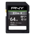 thumbnail image 1 of Tarjeta de memoria PNY Elite-X 64GB SDXC Class 10 U3 V30 - 100 MB/s, 1 of 9