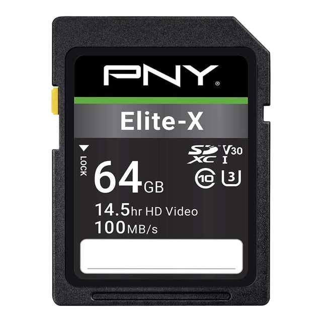 Tarjeta de memoria PNY Elite-X 64GB SDXC Class 10 U3 V30 - 100 MB/s