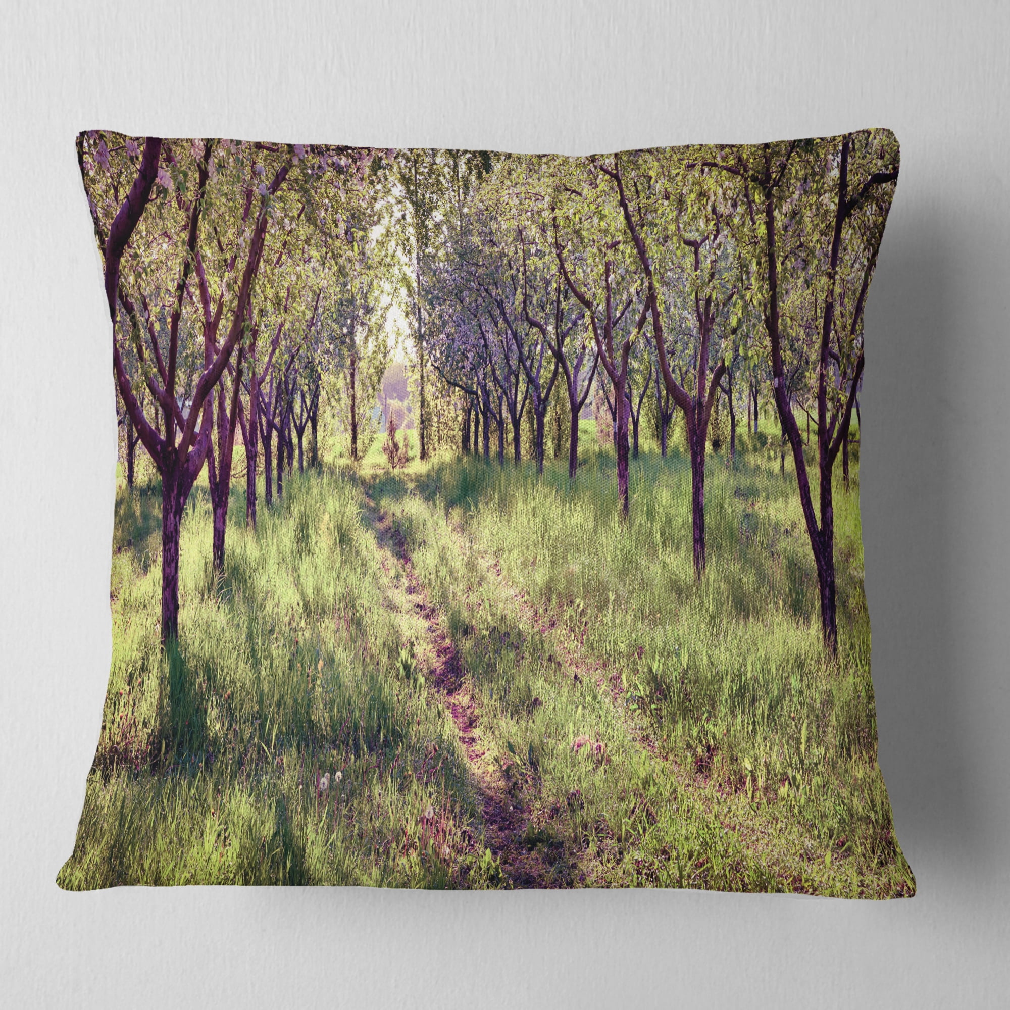 Designart Blossom Apples Garden - Photography Throw Pillow - 16x16