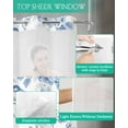 thumbnail image 4 of Anzona No Hook Shower Curtains, White Blue Spring Floral Small Shower Curtains with Snap in Liner, Summer Birds Botanical Waterproof Washable Fabric Bathroom Shower Curtain Sets, 36" x 78", 4 of 4