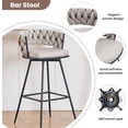 thumbnail image 5 of Bar Stools Set of 4, 24 inch Counter Height Bar Stools, Barstools Counter Stool for Kitchen Counter with Woven Back and Velvet Fabric, Metal Frame Island Chairs, 5 of 5