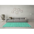 thumbnail image 3 of Ahgly Company Indoor Rectangle Solid Turquoise Blue Modern Area Rugs, 2' x 4', 3 of 4