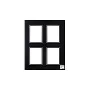 PA Framing Mat Double 16"x 20" 4-Openings White Core Black/Black