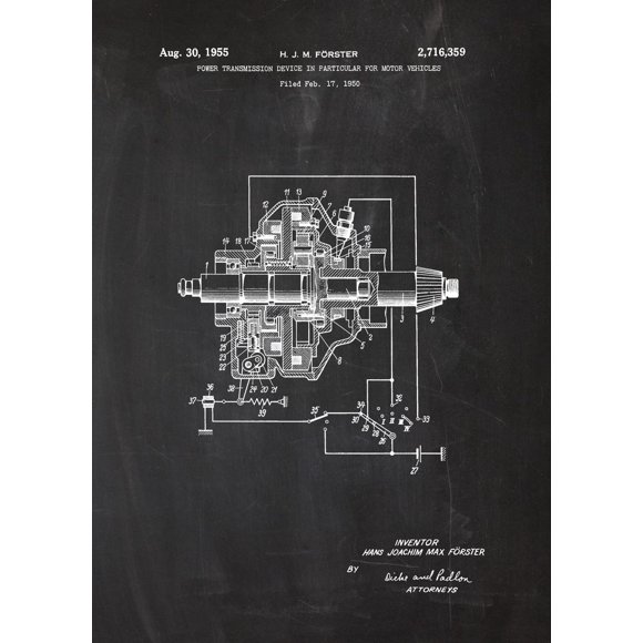 Engine Motor Mechanic Blueprints Posters Picture Vintage Mechanical Enthusiast Wall Art Decor Home Decoration For Living Room50 x 70 cm (without frame),SKU-26