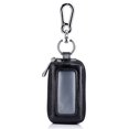 thumbnail image 1 of Bolsa para llaves de coche brillar Cartera protectora de cuero con ventana transparente color negro, 1 of 5