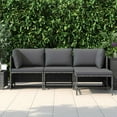 thumbnail image 2 of vidaXL 4 Piece Garden Lounge Set with Cushions Poly Rattan Grey, 2 of 5