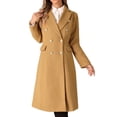 thumbnail image 2 of INSPIRE CHIC Double Breasted Coat for Women's Notched Lapel Collar Classic Winter Overwear, 2 of 5
