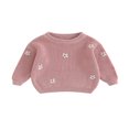thumbnail image 1 of AMERTEER Baby Round Neck Sweaters Long Sleeve Loose Knitted Pullovers, 1 of 7