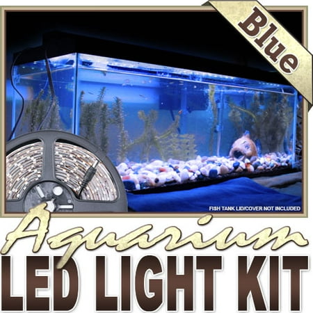 Biltek 16.4' ft Aquarium Reef 455nm Blue Remote Controlled LED Strip Lighting SMD3528 Wall Plug - Main Lighting Sub Fresh Water Salt Water Tanks Water Resistant 3528 SMD Flexible DIY (Best Reef Led Lighting)