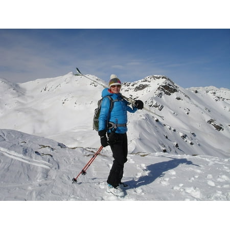 LAMINATED POSTER Skier Backcountry Skiiing Skiing Woman Ski Touring Poster Print 24 x