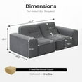 thumbnail image 6 of 83.6" Modular Sectional Sofa, Modern Tufted Sparkling Chenille Upholstered Sectional Couches for Living Room Apartment Furniture Sets, No Assembly Required, Grey, 2-Seat, 6 of 8