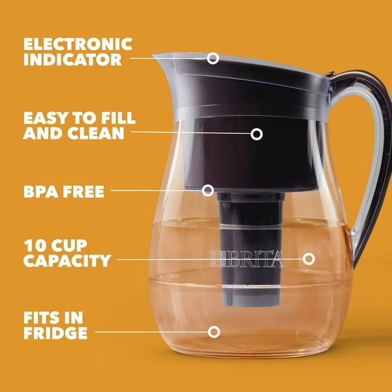 Brita Monterey Water Filter Pitcher, 10 Cup - Black Coffee Brita Monterey Water Filter Pitcher, 10 Cup - Black Coffee
