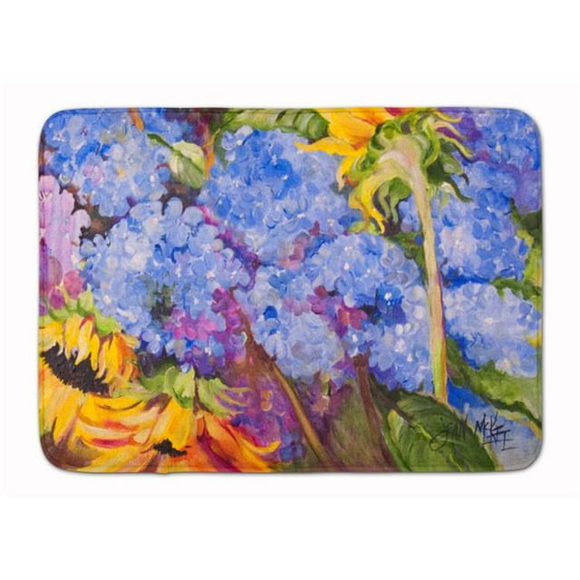 Carolines Treasures JMK1119RUG Hydrangeas & Sunflowers Machine Washable Memory Foam Mat